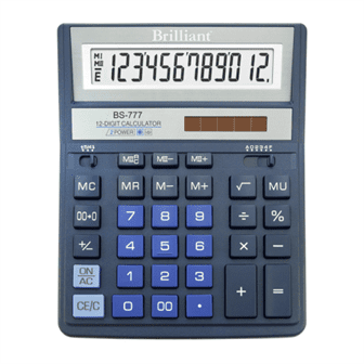 Калькулятор BRILLIANT бухг. BS-777ВL синій, 12розр. (157*200мм) /BS-777ВL/ - Фото 1 Калькулятор BRILLIANT бухг. BS-777ВL синій, 12розр. (157*200мм) /BS-777ВL/ - зображення 1