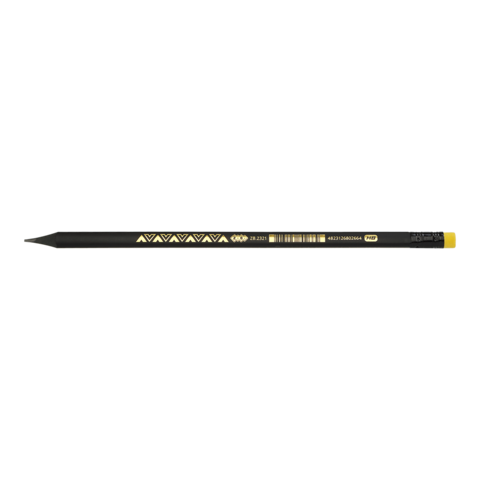 Олівець графітовий ZiBi 2321 HB BLACK DECOR з резинкою, трикутний пластиковий (144) /ZB.2321/ - зображення 5