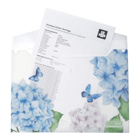 Папка на кнопці А4 BUROMAX 3943-00 ARABESKI прозрачна (12) /BM.3943-00/ - зображення 2