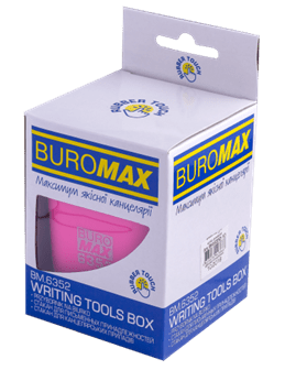 Підставка для ручок BUROMAX 6352-10 RUBBER TOUCH рожева /BM.6352-10/ - зображення 2