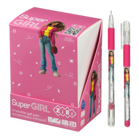 Ручка гелева ZiBi 2239 0,5мм SUPER GIRL "пиши-прай" синя (24) /ZB.2239/ - зображення 3