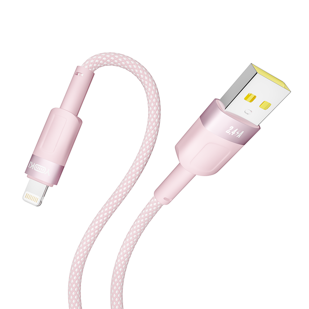 USB YOKI STYLE YK-ST41 Lightning 2.4A 1.2m Розовый - изображение 6