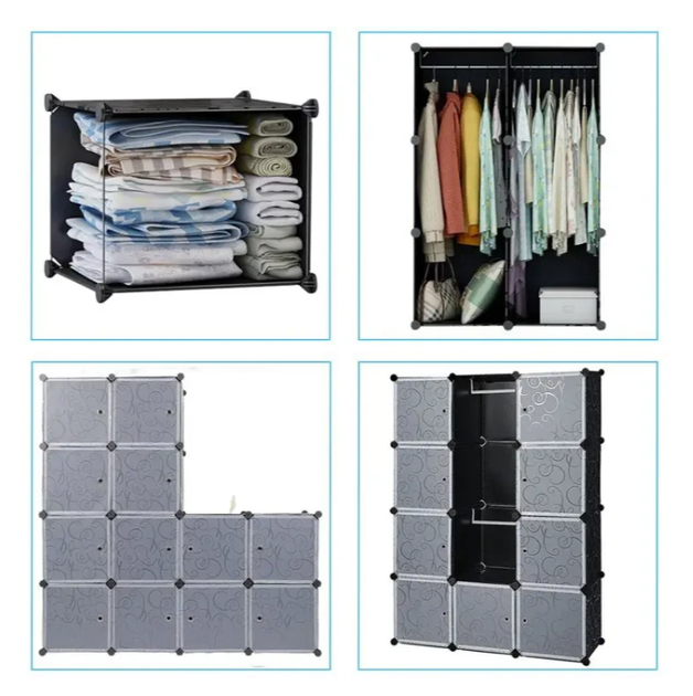 Шафа складана Storage Cube Cabinet МР 312-62 пластикова Чорний - зображення 4