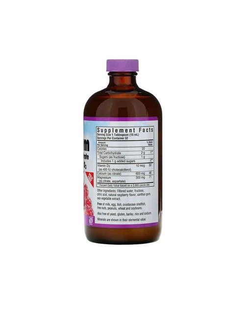 Рідкий кальцій та магній цитрат + Д3 смак малини Bluebonnet Nutrition 472 мл 20202057 - зображення 2