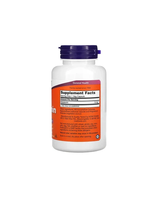 Мелатонин 5 мг Now Foods 180 кап 20203302 - изображение 2