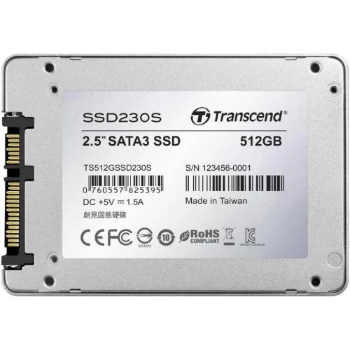 Твердотельный накопитель SSD 512Gb, Transcend SSD230S, SATA3, 2.5" (TS512GSSD230S) - Фото 4 Твердотельный накопитель SSD 512Gb, Transcend SSD230S, SATA3, 2.5" (TS512GSSD230S) - изображение 4