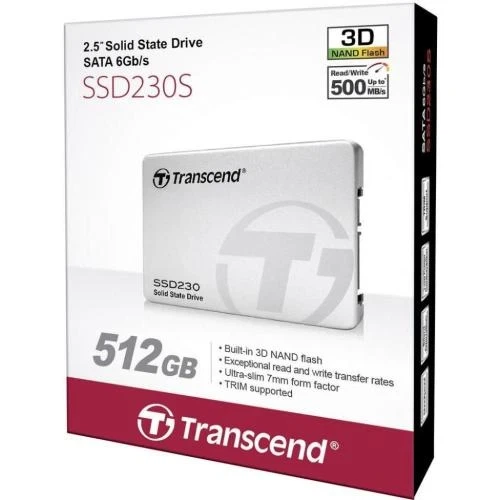Твердотельный накопитель SSD 512Gb, Transcend SSD230S, SATA3, 2.5" (TS512GSSD230S) - Фото 5 Твердотельный накопитель SSD 512Gb, Transcend SSD230S, SATA3, 2.5" (TS512GSSD230S) - изображение 5