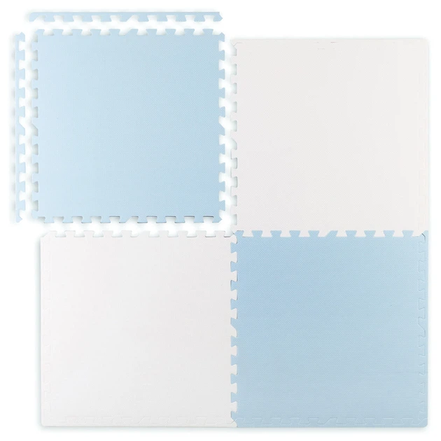 Duża mata piankowa puzzle RICOKIDS 60 x 60 cm 4 elementy Niebiesko - biała 738202 (5903890628949) - obraz 2