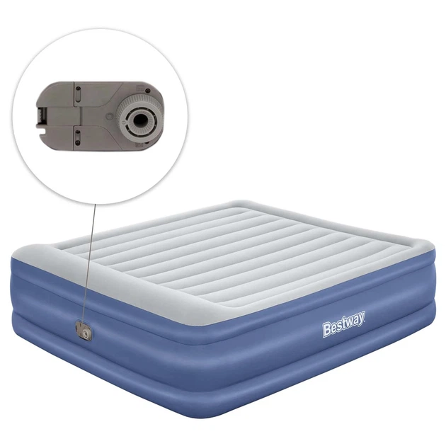 Materac dmuchany Bestway z wbudowaną pompką elektryczną 203 x 193 x 56 cm 67692 (6942138985788) - obraz 6