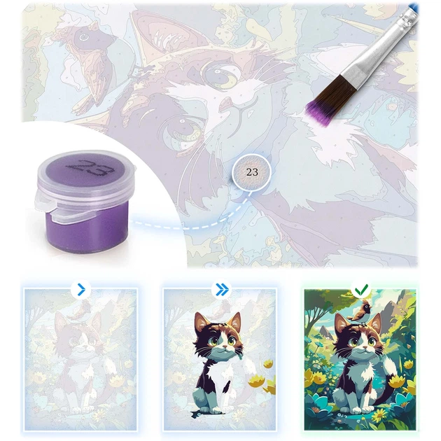 Картина за номерами Massido Котик 40x50 см 699021 (5903890631123) - зображення 7