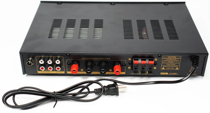 Підсилювач звука 2x200W Bluetooth + КАРАОКЕ 2мікрофони UKC AK-298BTB - изображение 3