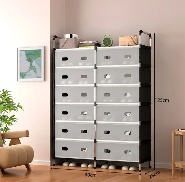 Полиця органайзер стелаж для взуття на 6 полиць дворядна Storage Shoe Rack WFB26207 - зображення 5