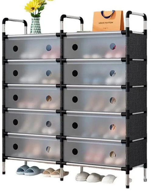Полиця органайзер стелаж для взуття на 6 полиць дворядна Storage Shoe Rack WFB26207 - зображення 7