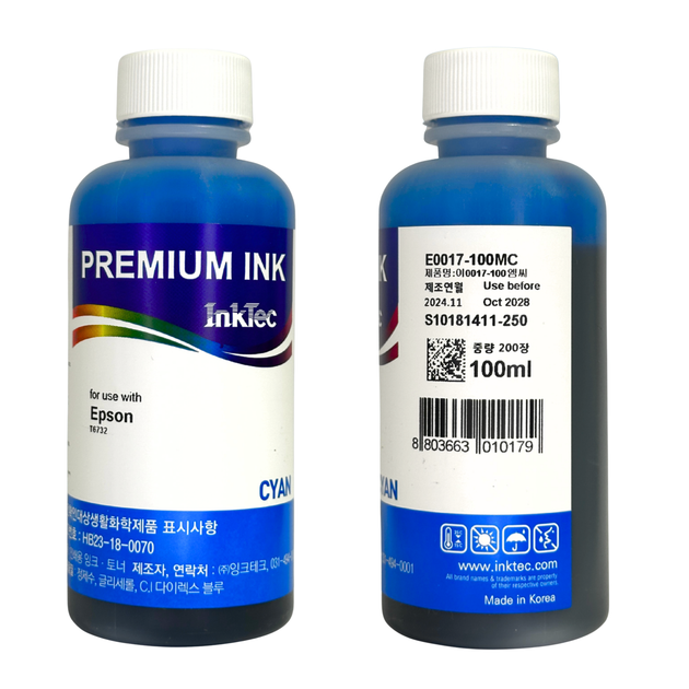 Комплект водорозчинного чорнила InkTec для принтерів EPSON, серія E0017, 4 кольори (Black, Cyan, Magenta, Yellow) – 100мл - зображення 7