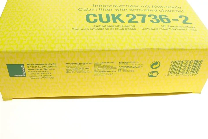 Фільтр салону BMW 5 (E39) 95-04 (вугільний) MANN-FILTER CUK 2736-2 - изображение 6