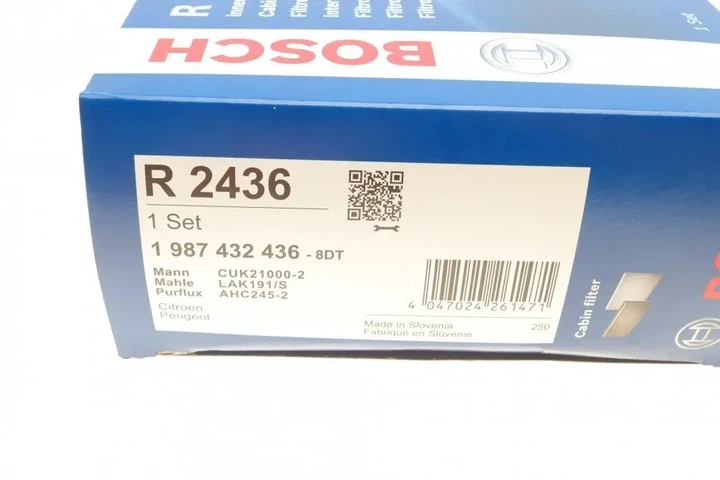 Фільтр салону Citroen C3/C4/Peugeot 207/208 09- (вугільний) К-кт 2 шт. BOSCH 1 987 432 436 - изображение 9