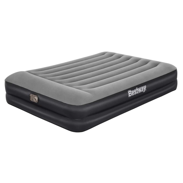 Надувний матрац Bestway з вбудованим електричним насосом 203 x 152 x 46 см сіро-чорний 67403 (6941607329597) - зображення 4