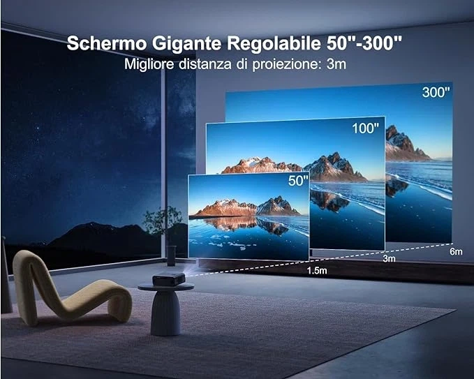 Мультимедийный проектор WiMiUS P62 Full HD LED 15000 Лм Wi-Fi Bluetooth с динамиками - изображение 4