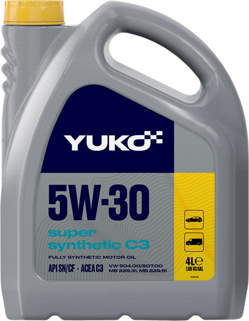 Моторное масло Yuko Super Synthetic C3 5W-30 4 л (4820070245660