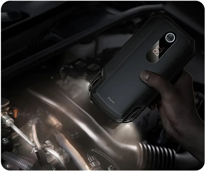 Пускозарядное устройство Бустер Baseus MAX Car Jamp Starter Super Energy 3in1 12V 20000mAh 2000A с функцией Павербанка 5V/3A - изображение 6