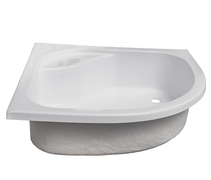 Піддон глибокий кутовий Besco Diper I 90×90×35 см, білий, з ніжками та передньою панеллю - изображение 3
