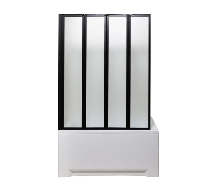 Душова шторка Insana TIFFANI P Black 110×140 см, гармошка, чорна, матовий пластик - зображення 2