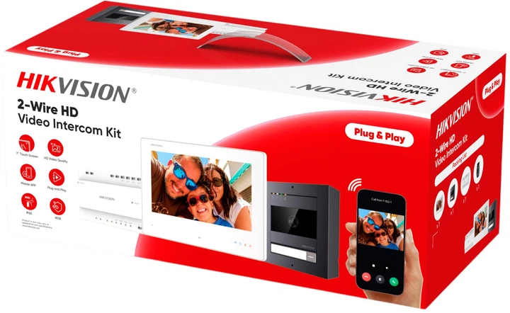 Zestaw wideodomofonowy Hikvision DS-KIS704EY/Aluminum - obraz 2