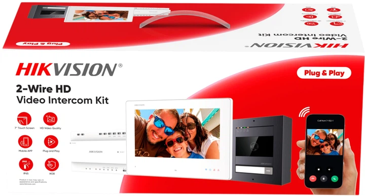 Zestaw wideodomofonowy Hikvision DS-KIS704EY/Aluminum - obraz 3