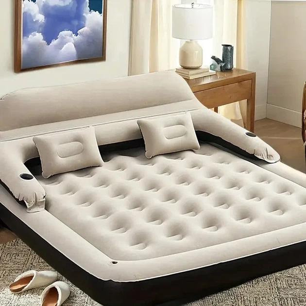 Матрас надувной King Size 202×152×70 см С высоким изголовьем и насосом - Фото 3 Матрас надувной King Size 202×152×70 см С высоким изголовьем и насосом - изображение 3