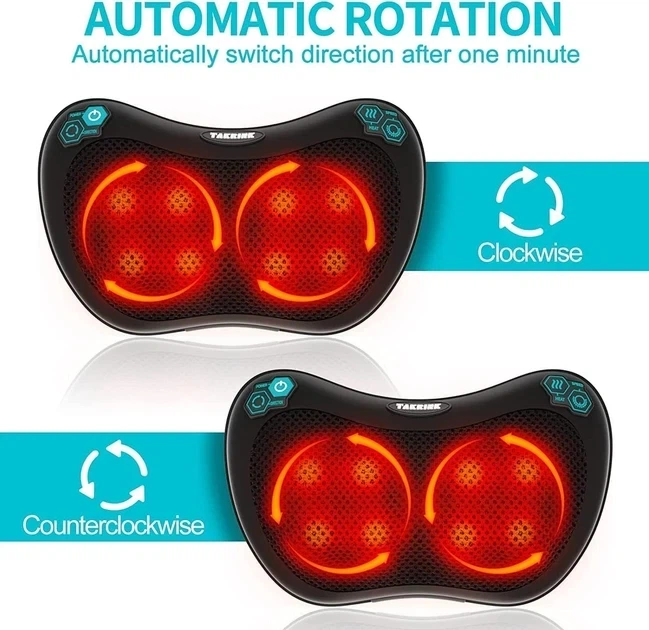 Масажер для шиї електричний Car and Home Massage Pillow HT-506 24 Вт з підігрівом чорний - зображення 2