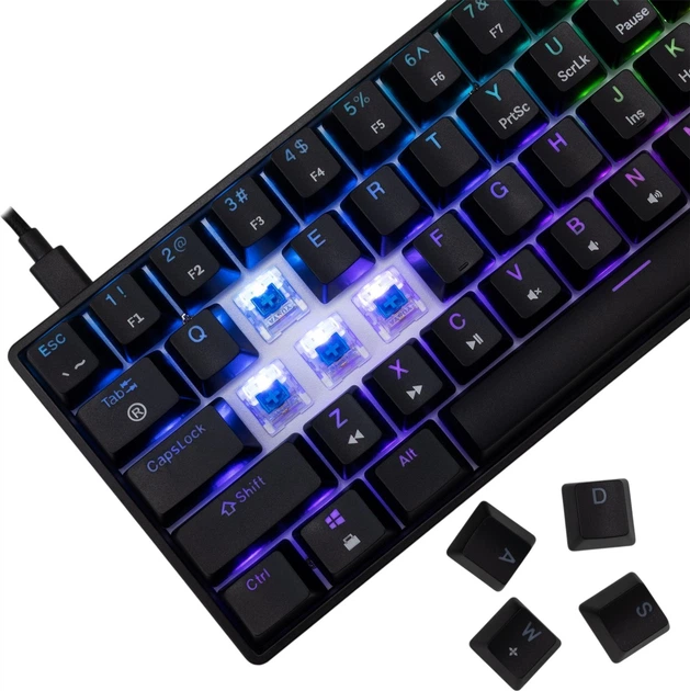 Клавіатура дротова WHITE SHARK Shinobi 2 Blue switches USB Black (SHINOBI-2-B-US-BLUE.SW) - зображення 2