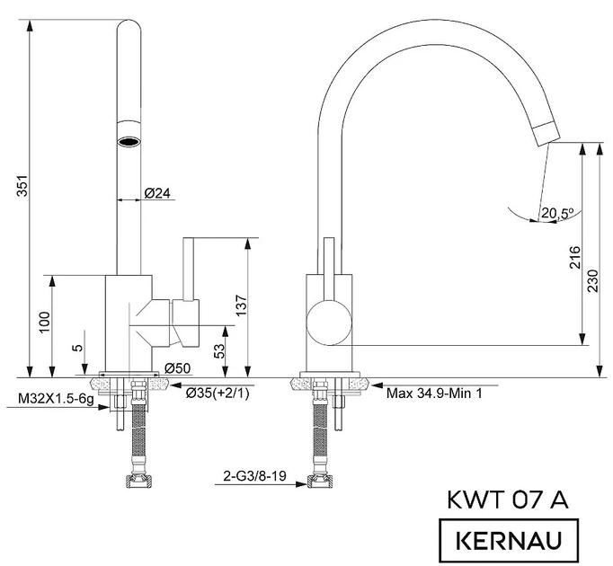Bateria kuchenna Kernau KWT 07A Pure White - obraz 2