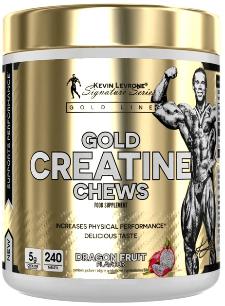 Kreatyna Kevin Levrone GOLD Creatine Chews Dragon Fruit 240 tabletek (5903719250153) - obraz 1