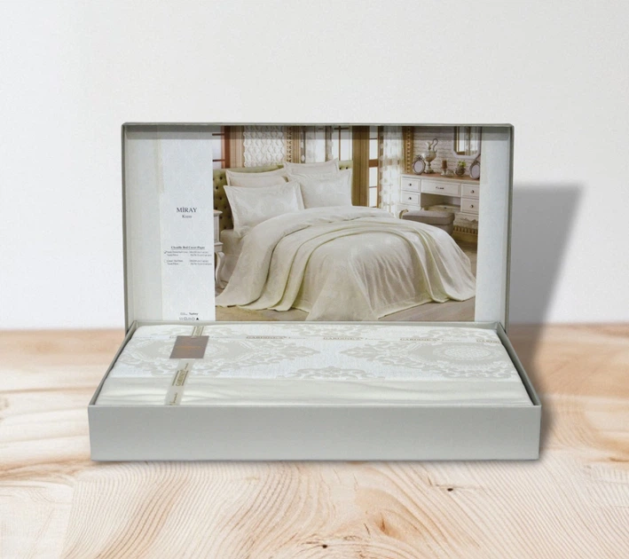 Покрывало с наволочками Miray Cream 240 x 260 см Gardines 000343880 - изображение 4