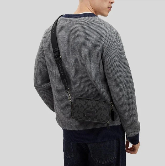 Сумка Coach Wyatt Crossbody In Signature Canvas через плечо кожаная коуч - изображение 4