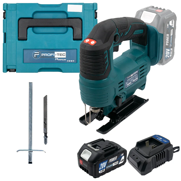 Мощный аккумуляторный лобзик PROFI-TEC PGS2080BL POWERLine: с АКБ 20V 5.0 Ah, 2900 ход/мин SDRT_5PGS2080BL - изображение 11