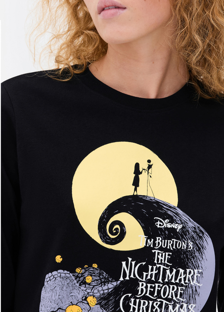 Домашній піжамний Чоловічий лонгслів Primark The Nightmare Before Christmas XXS Для дому та сну Чорний (9155) - Фото 2 Домашній піжамний Чоловічий лонгслів Primark The Nightmare Before Christmas XXS Для дому та сну Чорний (9155) - зображення 2