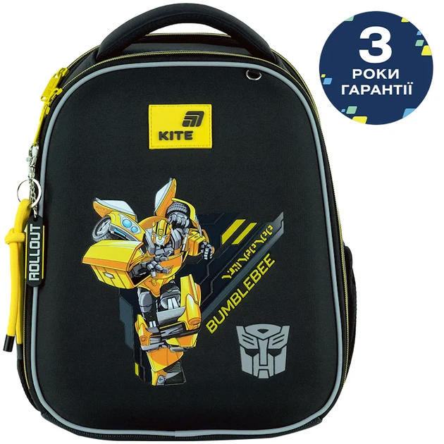 Рюкзак школьный Kite Education 555S Transformers Ортопедический каркасный 1-4 класс 36.5x27x15.5 см для мальчика 14 л Черный (TF26-555S) - Фото 3 Рюкзак школьный Kite Education 555S Transformers Ортопедический каркасный 1-4 класс 36.5x27x15.5 см для мальчика 14 л Черный (TF26-555S) - изображение 3