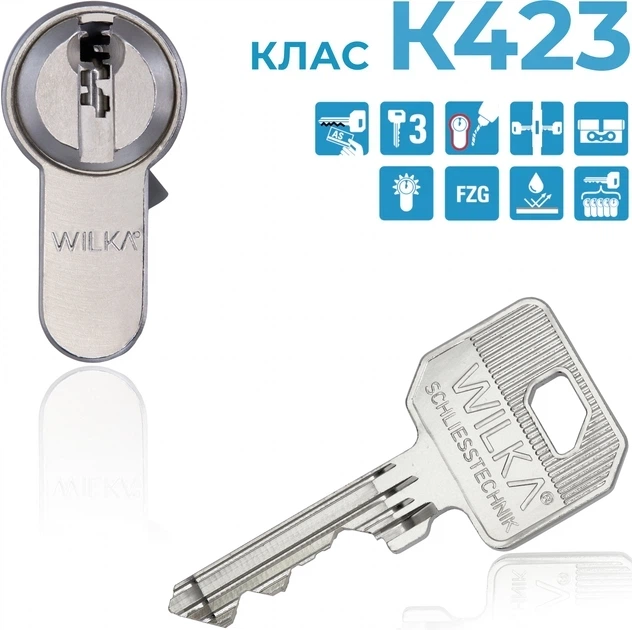 Цилиндр WILKA 1405 C K423 30/45g Никель (1405/70396/31) - изображение 2
