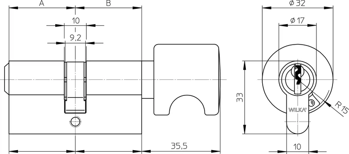 Цилиндр WILKA 1405 C K423 30/45g Никель (1405/70396/31) - изображение 9