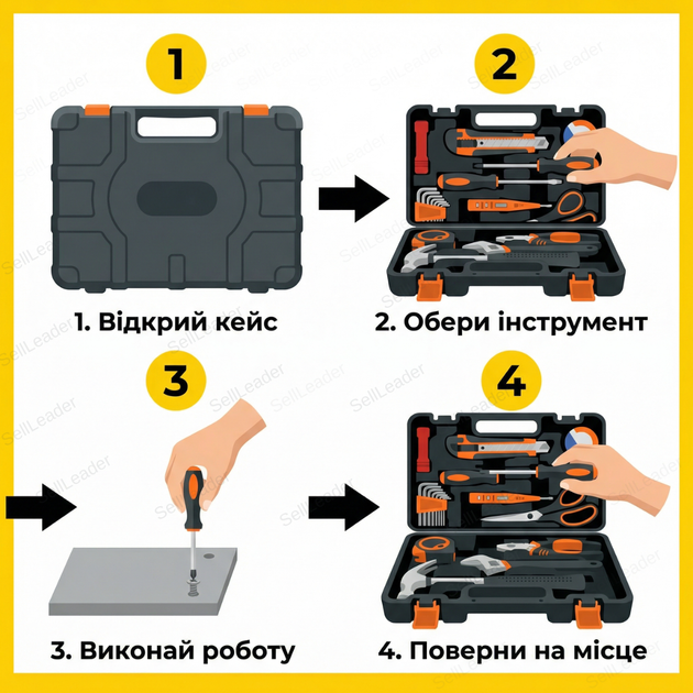 Набор инструментов 18в1 для дома ремонта комплект в кейсе молоток отвертка ключи универсальный - изображение 7