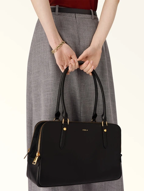 Сумка шопер жіноча з натуральної шкіри Furla WB01872BX0460O60001002 Чорна (800070352176) - зображення 3