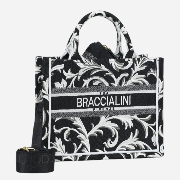 Torebka crossbody damska materiałowa Braccialini B18920-TY-3294 Czarna - obraz 4