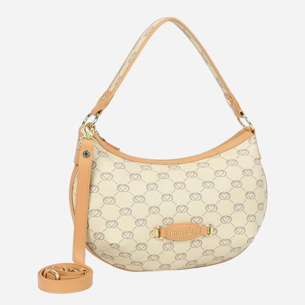 Torebka crossbody damska skórzana Braccialini B19053-PP-305 Beżowa - obraz 4