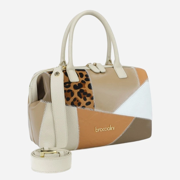 Torebka crossbody damska skórzana Braccialini B19072-PP-305 Beżowa - obraz 4