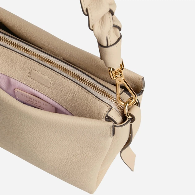 Сумка крос-боді жіноча з натуральної шкіри маленька Coccinelle E1M50580101-700 Світло-бежева (800070354164) - зображення 3