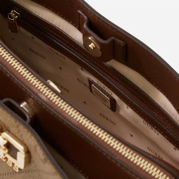 Сумка крос-боді через плече жіноча зі штучної шкіри середня Guess HWOS9901060-LGW Коричнева (800070352303) - зображення 5