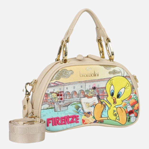Torebka crossbody damska mała Braccialini LT253-YY-818 Beżowa - obraz 4