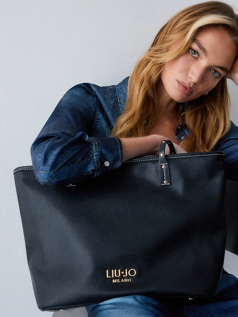 Сумка шопер жіноча зі штучної шкіри Liu Jo AA6070E1012-22222 Чорна (800070353727) - зображення 2