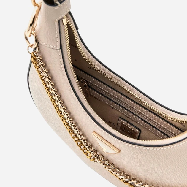 Сумка жіноча зі штучної шкіри маленька Guess HWBG9899180-LTA Бежева (800070352288) - зображення 4